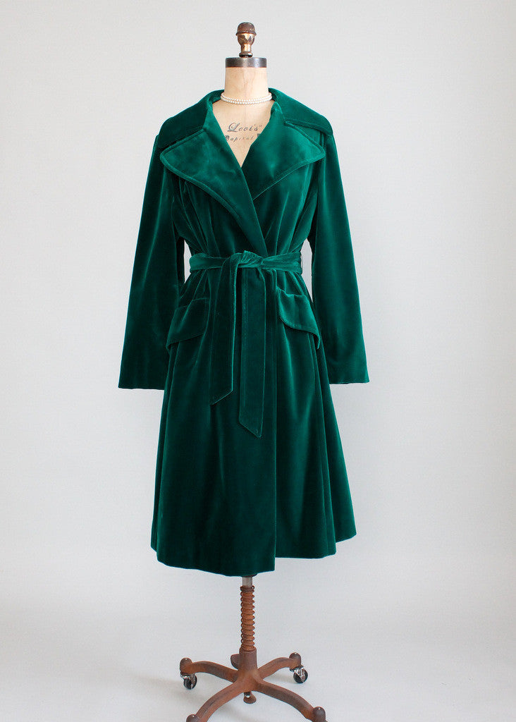 Vintage 1970s Emerald Green Velvet Wrap ...